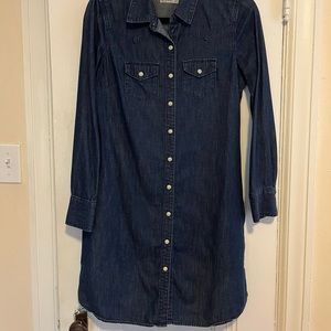 Western style denim shirt dress